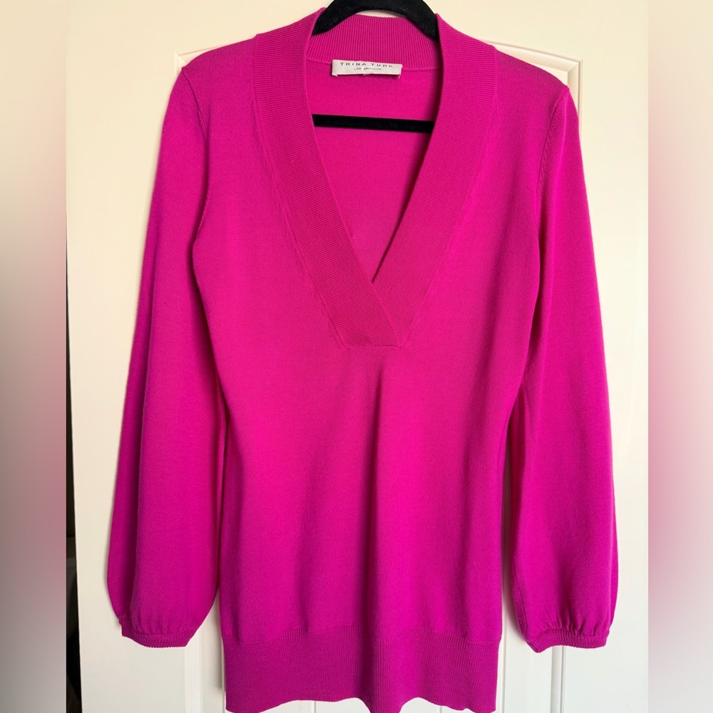 Trina Turk Fuchsia Merino Wool Sweater